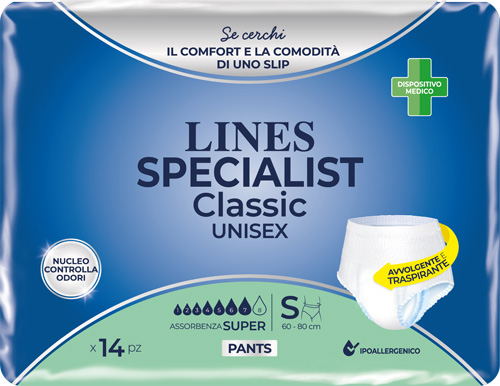 PANNOLONE A MUTANDA LINES SPECIALIST CLASSIC PANTS SUPER S 14 PEZZI - Luckyfarma.it