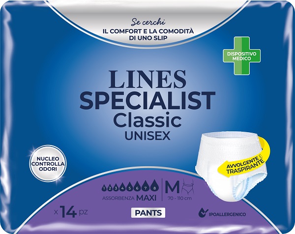 PANNOLONE A MUTANDA LINES SPECIALIST CLASSIC PANTS MAXI M 14 PEZZI - Luckyfarma.it