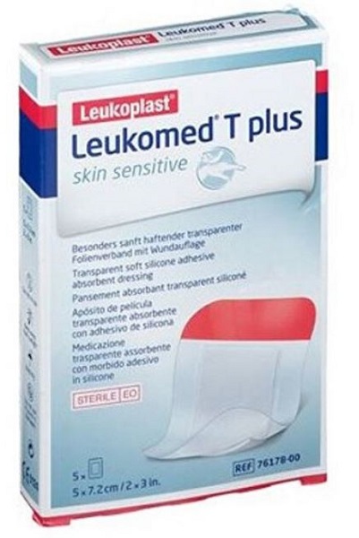 LEUKOMED T PLUS SKIN SENSITIVE MEDICAZIONE POST-OPERATORIA TRASPARENTE IMPERMEABILE CON MASSA ADESIVA AL SILICONE 5X7,2CM 5 PEZZI - Luckyfarma.it