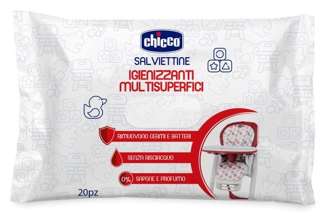 CHICCO SALVIETTINE IGIENIZZANTI 20 PEZZI - Luckyfarma.it