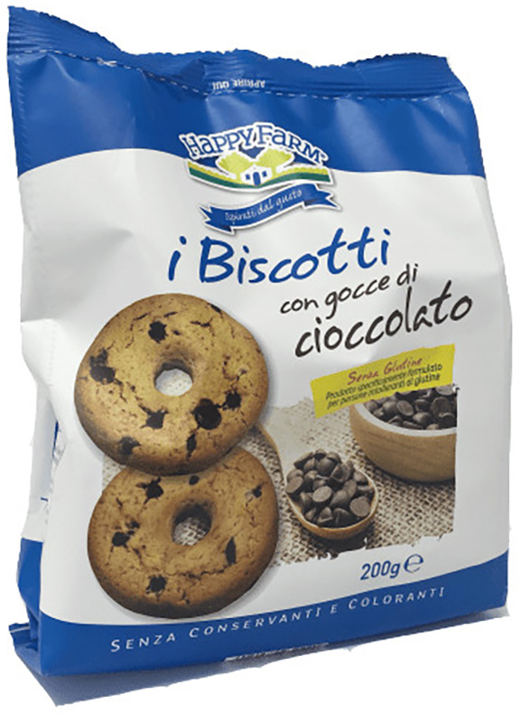 HAPPY FARM BISCOTTI GOCCE CIOCCOLATO 200 G - Luckyfarma.it