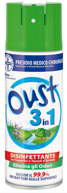 OUST 3 IN 1 DISINFETTANTE PER SUPERFICI E TESSUTI D'ARREDO 400 ML - Luckyfarma.it
