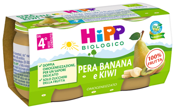 HIPP BIO OMOGENEIZZATO KIWI/BANANA/PERA 2X80 G - Luckyfarma.it