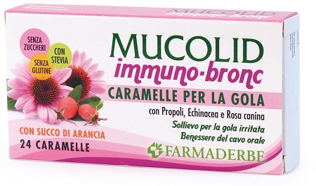 MUCOLID BRONC IMMUNO 24 CARAMELLE GUSTO ARANCIA - Luckyfarma.it