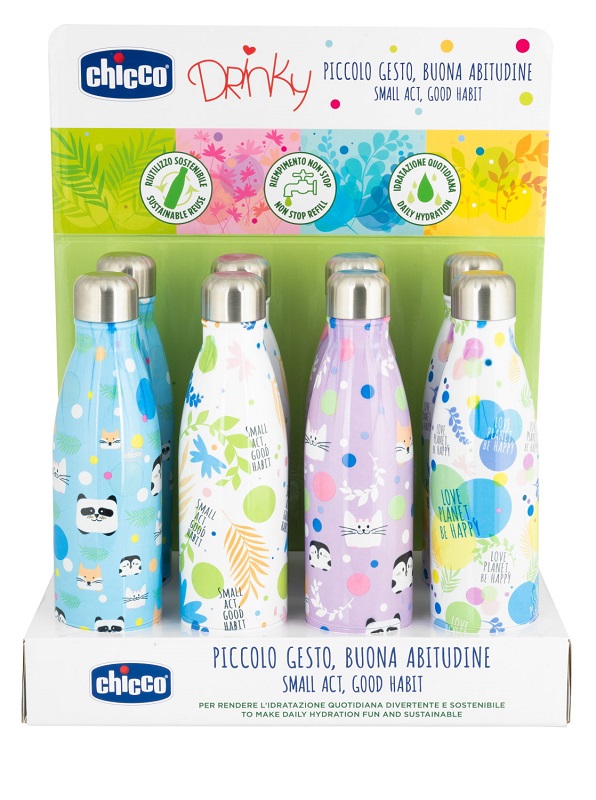 CHICCO BOTTIGLIA INOX DA 500 ML DISPLAY BOX - Luckyfarma.it