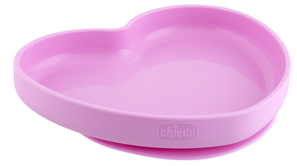 CHICCO PIATTO CUORE VENTOSA SILICONE ROSA - Luckyfarma.it