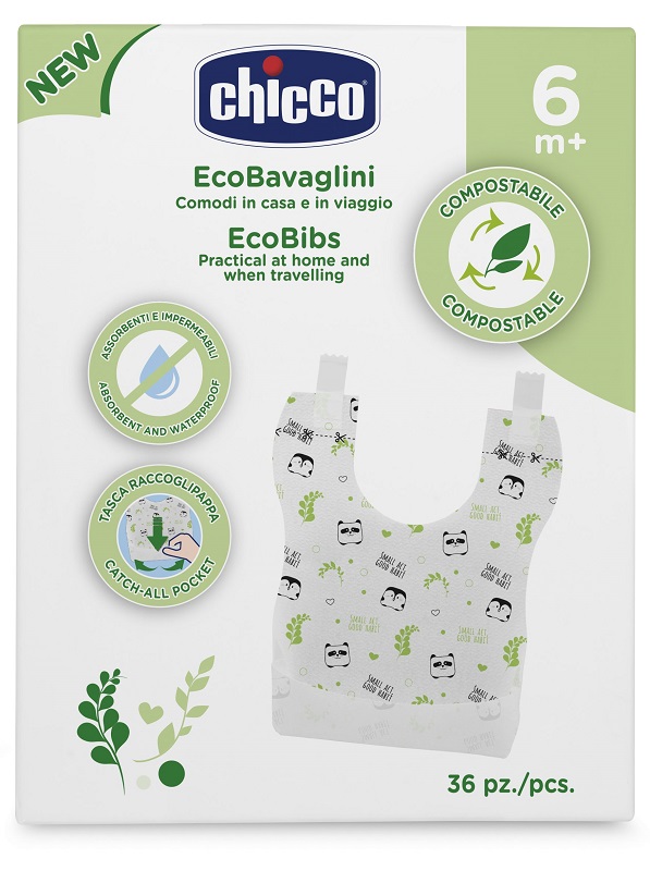 CHICCO BAVAGLINI MONOUSO COMPOSTABILI 36 PEZZI - Luckyfarma.it