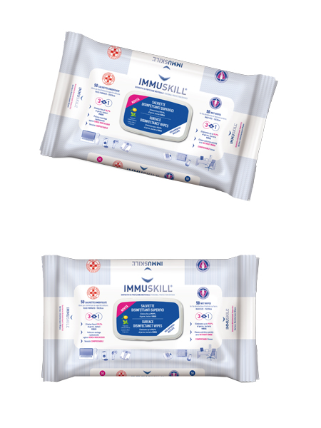 IMMUSKILL SALVIETTE DISINFETTANTI SUPERFICI 50 PEZZI - Luckyfarma.it
