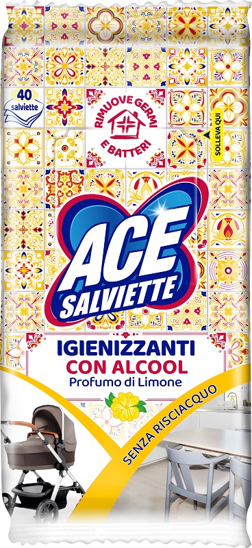 ACE SALVIETTE IGIENIZZANTI SGRASSANTI 40 PEZZI - Luckyfarma.it