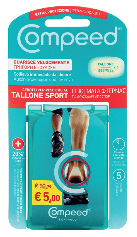 COMPEED CEROTTI PER VESCICHE AL TALLONE SPORT 5 PEZZI PROMO 5 EURO - Luckyfarma.it