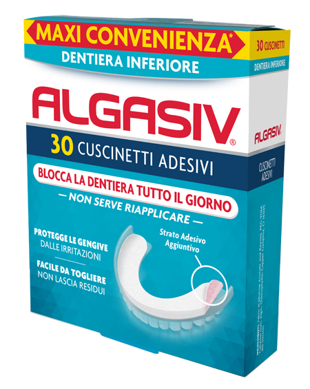 ALGASIV ADESIVO PER PROTESI DENTARIA INFERIORE 30 PEZZI - Luckyfarma.it