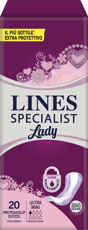 PANNOLONE SAGOMATO LINES SPECIALIST ULTRAMINI 20 PEZZI - Luckyfarma.it