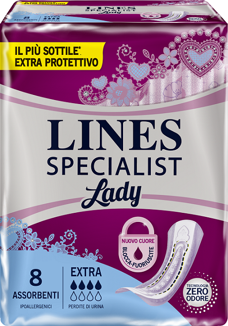 ASSORBENTI LINES SPECIALIST LADY EXTRA IPOALLERGENICI 8 PEZZI - Luckyfarma.it