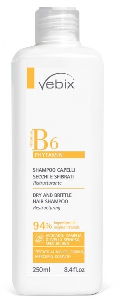 VEBIX PHYTAMIN B6 SHAMPOO CAPELLI SECCHI SFIBRATI RISTRUTTURANTE 250 ML - Luckyfarma.it
