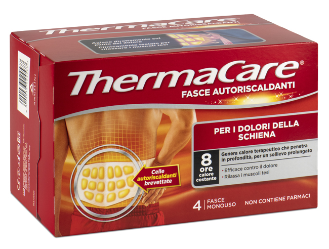 FASCIA AUTORISCALDANTE A CALORE TERAPEUTICO THERMACARE SCHIENA 4 PEZZI - Luckyfarma.it