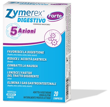 ZYMEREX DIGESTIVO FORTE 5 AZIONI 20 COMPRESSE MASTICABILI - Luckyfarma.it