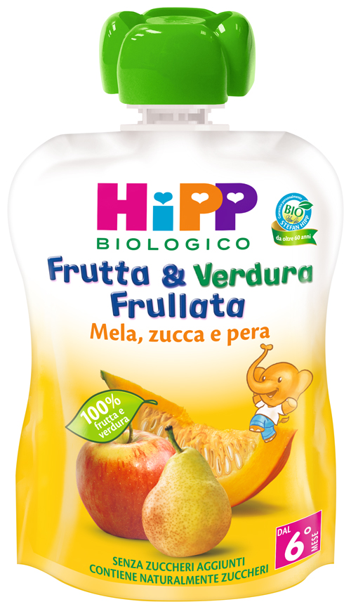 HIPP BIO FRUTTA & VERDURA MELA PERA ZUCCA 90 G - Luckyfarma.it
