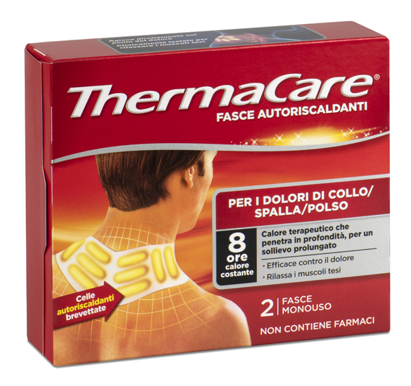 FASCE AUTORISCALDANTI A CALORE TERAPEUTICO THERMACARE COLLO/SPALLA/POLSO 2 PEZZI - Luckyfarma.it