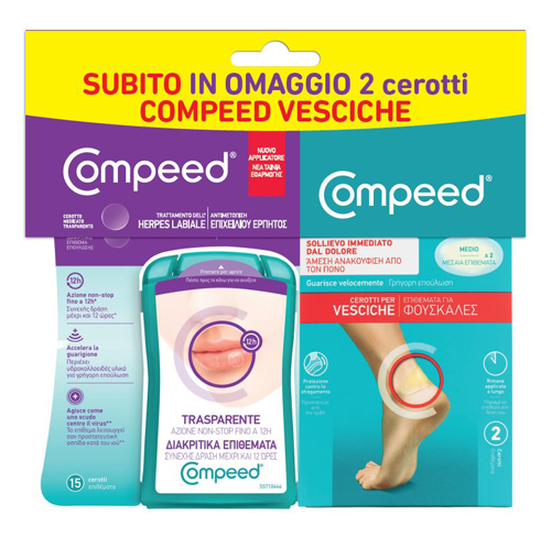 COMPEED TRATTAMENTO DELL'HERPES LABIALE+ CEROTTI VESCICHE MISURA MEDIA 17 PEZZI - Luckyfarma.it