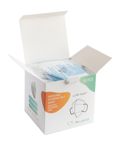 REXPIRIA MASCHERINA FFP2 SENZA VALVOLA 10 PEZZI CONFEZIONATI SINGOLARMENTE - Luckyfarma.it
