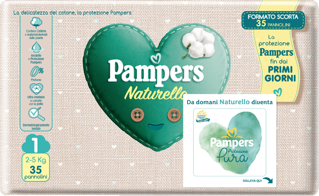 PANNOLINI PAMPERS NATURELLO NEWBORN 35 PEZZI - Luckyfarma.it