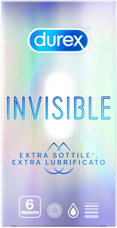 DUREX INVISIBLE EXTRA LUBRIFICANTE 6 PEZZI - Luckyfarma.it