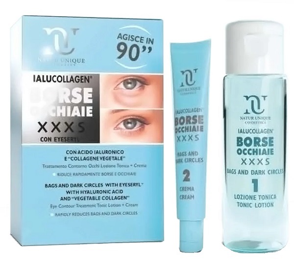 NATUR UNIQUE IALUCOLLAGEN BORSE E OCCHIAIE XXXS TONICO 10 ML + 30 ML - Luckyfarma.it