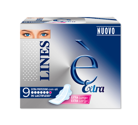 LINES E' EXTRA ASSORBENTI 9 PEZZI - Luckyfarma.it