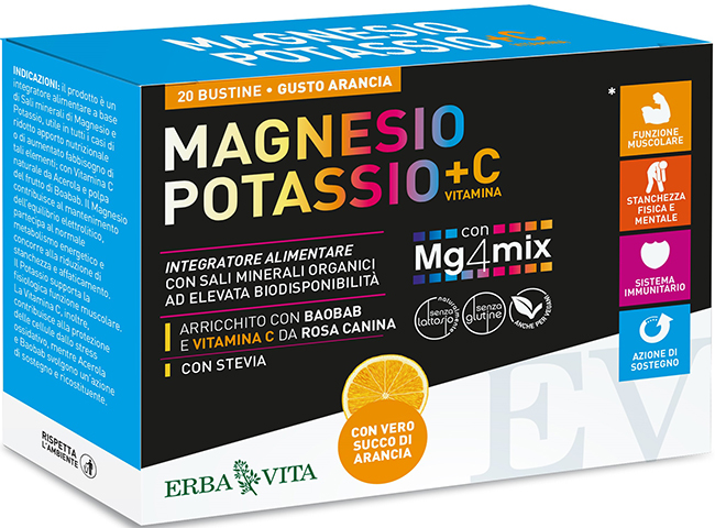 MAGNESIO E POTASSIO +VIT C ARANCIA 20 BUSTINE - Luckyfarma.it
