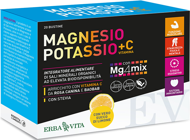 MAGNESIO E POTASSIO +VIT C LIMONE 20 BUSTINE - Luckyfarma.it