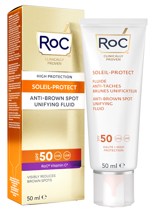 ROC FLUIDO SOLARE VISO SPF 50+ ANTIMACCHIE BRUNE  50 ML - Luckyfarma.it