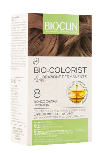 BIOCLIN BIO COLOR FAST&PERFECTION 8,0 BIONDO CHIARO CREMA COLORANTE 60 ML + RIVELATORE IN CREMA 60 ML + BIO COLOR SHAMPOO 10 ML + BIO COLOR MASCHERA 10 ML - Luckyfarma.it