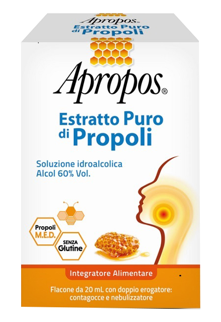 APROPOS ESTRATTO PURO DI PROPOLI SPRAY+CONTAGOCCE 20 ML - Luckyfarma.it