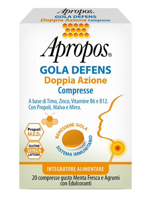 APROPOS GOLA DEFENS DOPPIA AZIONE 20 COMPRESSE - Luckyfarma.it