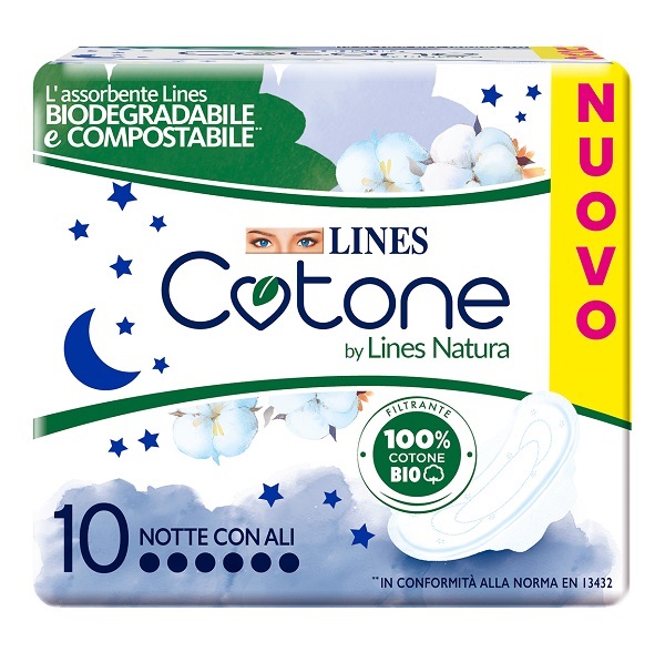 LINES COTONE BIO ULTRA NOTTE 8+2 PEZZI - Luckyfarma.it