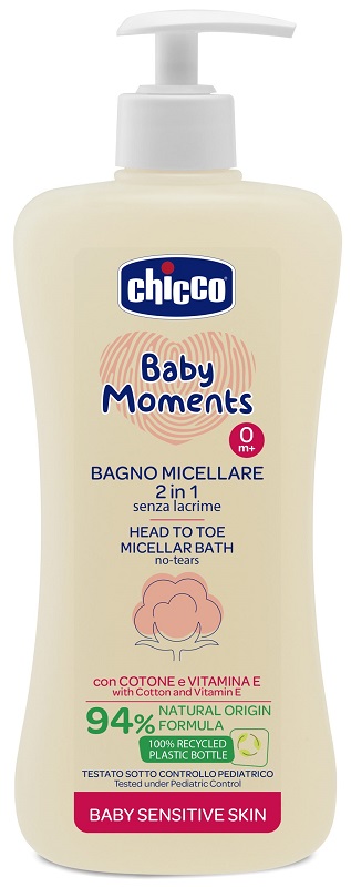 CHICCO BABY MOMENTS BAGNO CORPO CAPELLI MICELLARE 500 ML - Luckyfarma.it