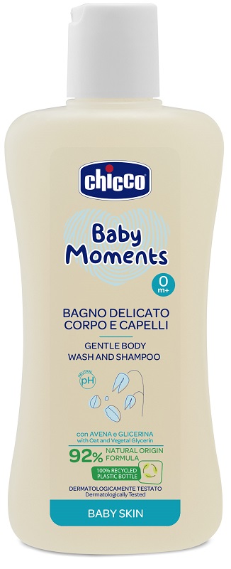 CHICCO BABY MOMENTS BAGNO SHAMPOO DELICATE 200 ML - Luckyfarma.it