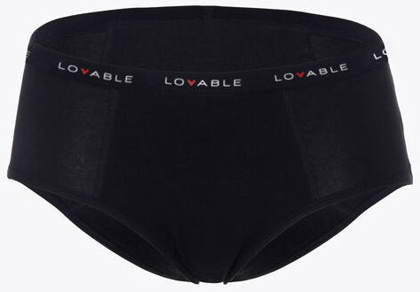LOVABLE PERIOD PANTIES SLIP FLUSSO MEDIO NERO TAGLIA SMALL - Luckyfarma.it