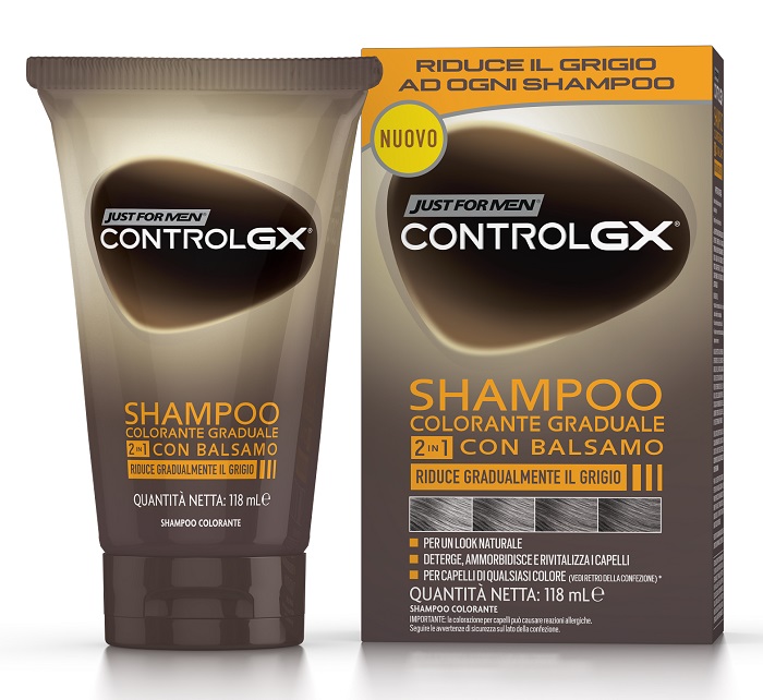 JUST FOR MEN CONTROL GX SHAMPOO COLORANTE GRADUALE 2 IN 1 CON BALSAMO 150 ML - Luckyfarma.it