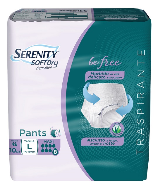 SERENITY PANTS SD SENSITIVE BE FREE MAXI L 10 PEZZI - Luckyfarma.it