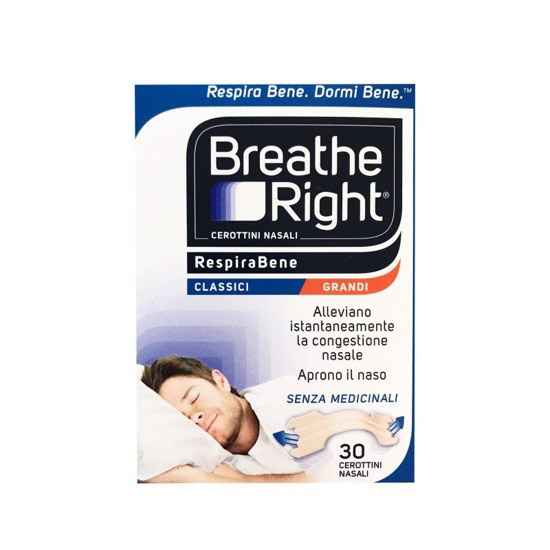 CEROTTI NASALI BREATHE RIGHT CLASSICI GRANDI 30 PEZZI - Luckyfarma.it