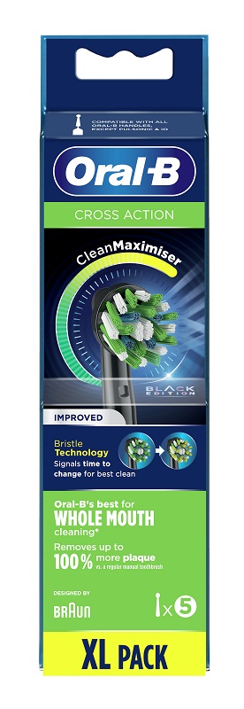ORALB CROSS ACTION BLACK EB50 TESTINE PER SPAZZOLINO ELETTRICO 5 PEZZI - Luckyfarma.it