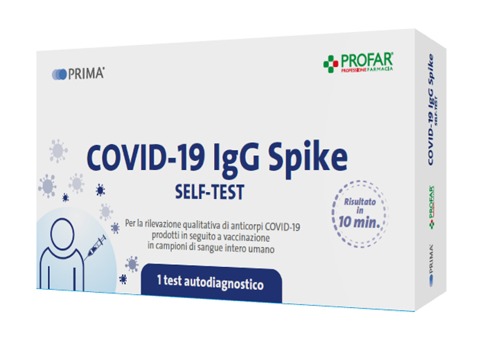 TEST SIEROLOGICO RAPIDO COVID-19 PROFAR PRIMA AUTODIAGNOSTICO DETERMINAZIONE QUALITATIVA ANTICORPI IGG ANTI SARS-COV-2 NEL SANGUE MEDIANTE IMMUNOCROMATOGRAFIA - Luckyfarma.it