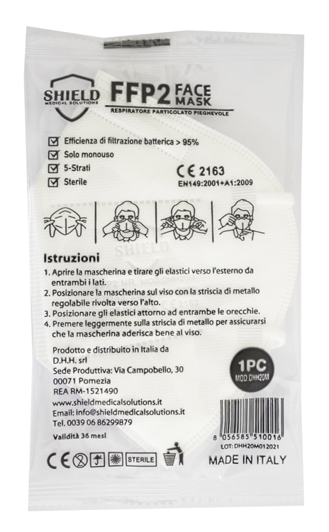 SHIELD FFP2 FACE MASK 1 PEZZO - Luckyfarma.it