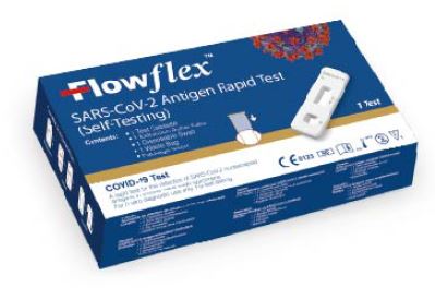 TEST ANTIGENICO RAPIDO COVID-19 FLOWFLEX AUTODIAGNOSTICO DETERMINAZIONE QUALITATIVA ANTIGENI SARS-COV-2 IN TAMPONI NASALI MEDIANTE IMMUNOCROMATOGRAFIA PROVETTA CON ALLUMINIO - Luckyfarma.it