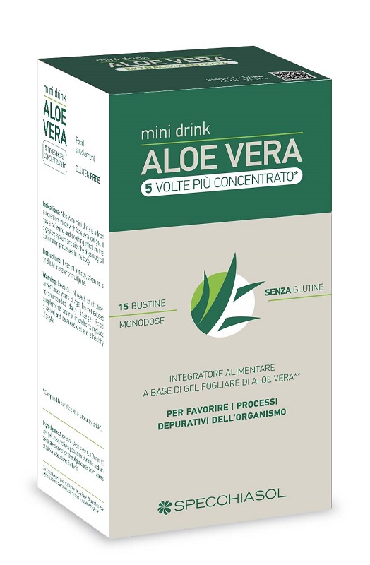 ALOE VERA MINI DRINK 5 VOLTE PIU' CONCENTRATO 15 BUSTINE DA 10 ML - Luckyfarma.it