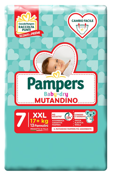 PANNOLINI MUTANDADINA PAMPERS BABYDRY XXL SP 13 PEZZI - Luckyfarma.it