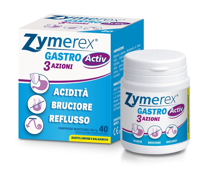 ZYMEREX GASTRO ACTIV 3 AZIONI 40 COMPRESSE MASTICABILI - Luckyfarma.it