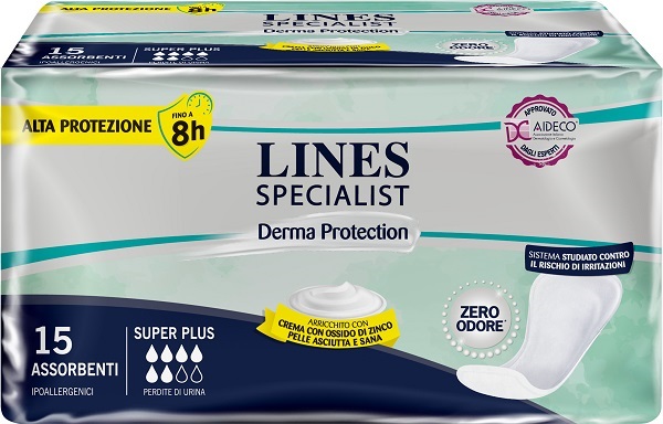 PANNOLONE PER INCONTINENZA LINES SPECIALIST DERMA SUPER 15 PEZZI - Luckyfarma.it