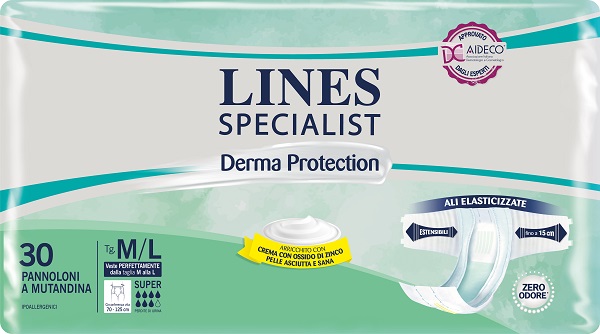 PANNOLONE A MUTANDINA LINES SPECIALIST DERMA SUPER M/L 30 PEZZI - Luckyfarma.it
